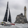 Vincent Willemart's TS42 multihull, Banzai, passing the Fastnet Rock