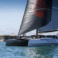 Allegra cruise in over the finish line in Cherbourg
