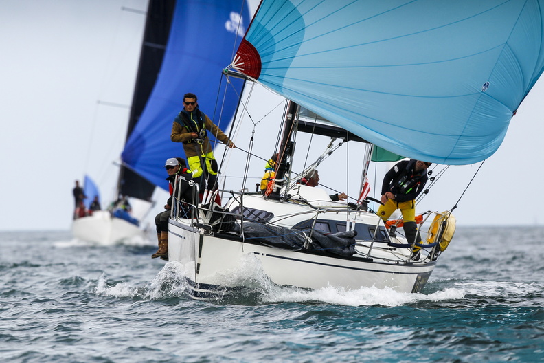 Trading-advices.com cruises to the finish in Cherbourg under spinnaker