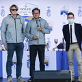 The co-skippers of AD Fichou - Innovéo / Bihannic collect their prize for first in the Figaro 3 class