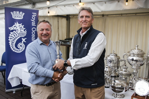 INO XXX – JAMES NEVILLE Cowes DInard St  Malo: KING EDWARD VII CUP ( Best Corrected Time IRC ),  NOREYMA TROPHY (1st IRC One ) and the JOHN WEST TROPHY (Club Challenge) together with TOM KNEEN’S SUNRISE