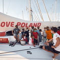 Answering questions on board I Love Poland