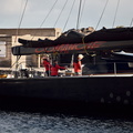 100ft VPLP Comanche arrives in the marina
