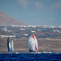 The fleet makes its way from the startline off Lanzarote