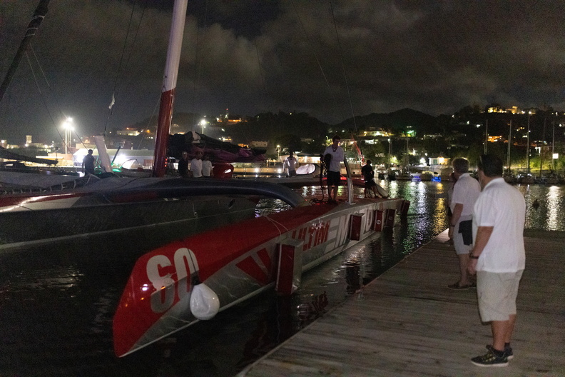Ultim'Emotion 2 docks in Port Louis marina Grenada