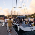 Tala tying up on dock in Port Louis Marina in Grenada