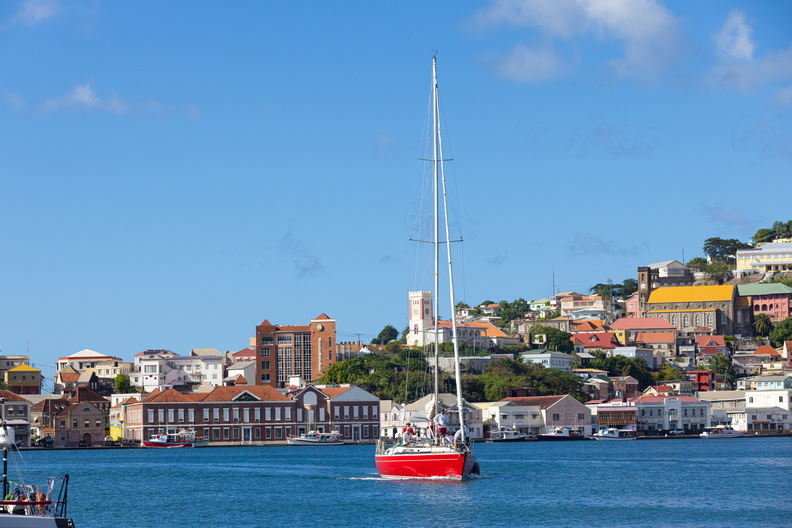 Scarlet Oyster arrives in the Port Louis Marina
