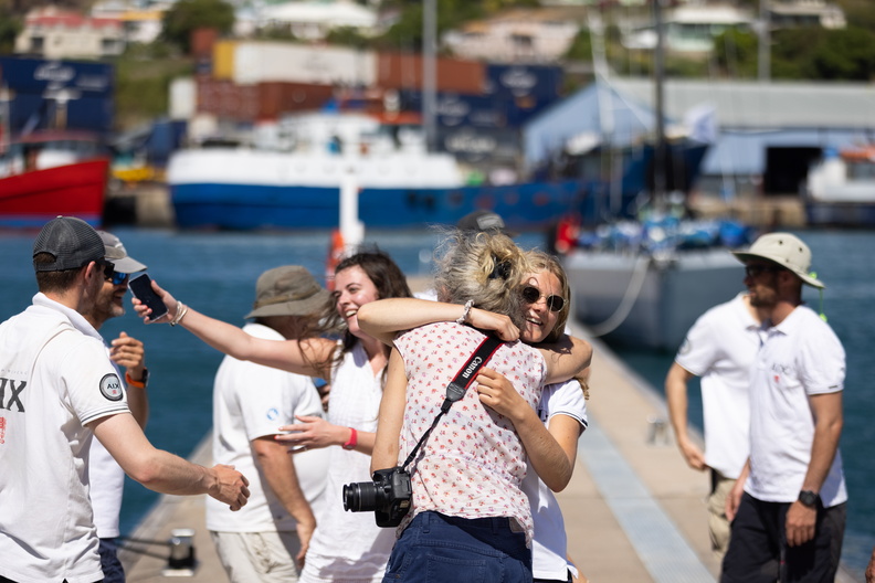Hugs on the dock for Juno