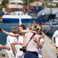 Hugs on the dock for Juno