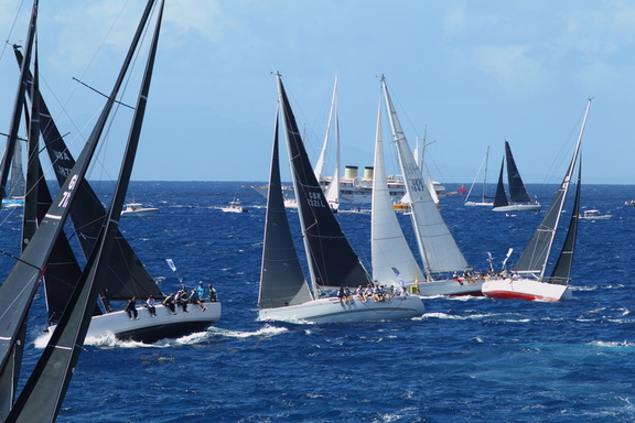 Boats battle it out at the start line