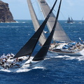 Jonas Grander's Elliott 44 Matador sails behind Todd Stuart's Swan 82 White Rhino