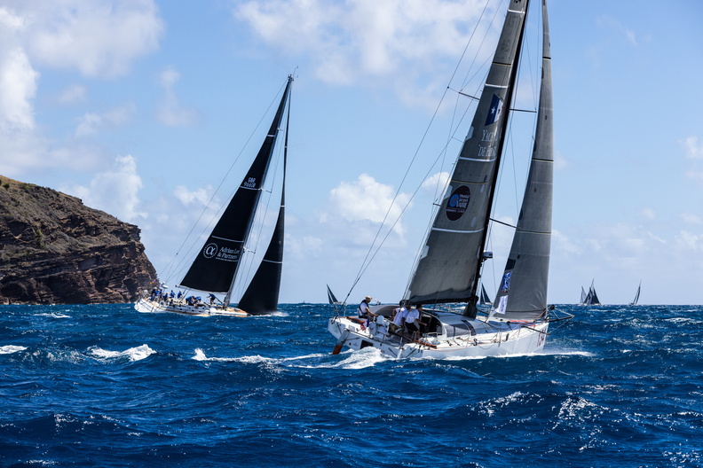 Class40 Vicitan, sailed by Olivier Delrieu alongside Lee Overlay Partners II, Swan 60 sailed by Adrian Lee