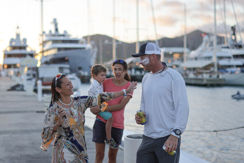 Friends and family welcome the returning multihull 