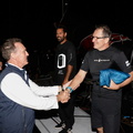RORC CEO Jeremy Wilton welcomes Will Oxley off the boat