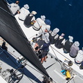 Crew on the rail on board Kate and Jim Murray's TP52 Callisto