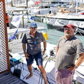 Richard Palmer and Jeremy Waitt on the dock with JPK 10.10 Jangada
