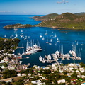 Beautiful views of Antigua and its English and Falmouth Harbours
