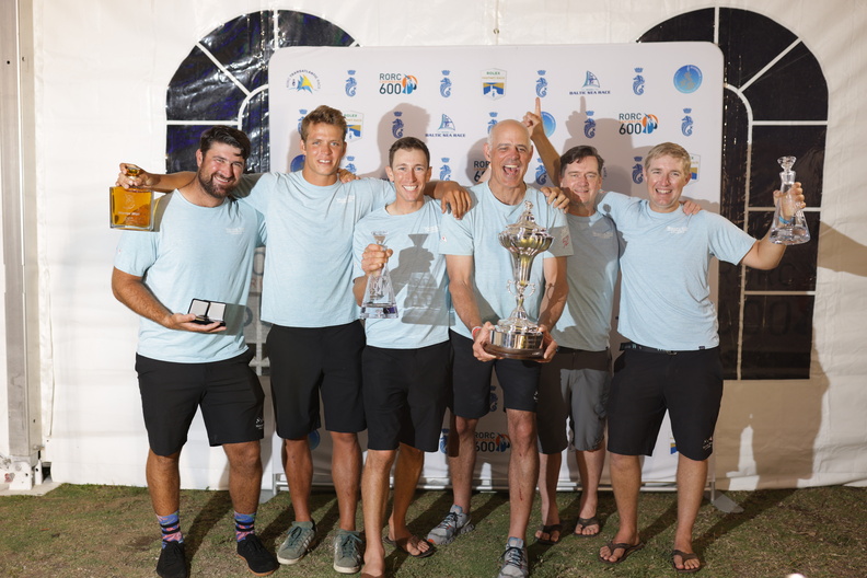 Crew of IRC Overall winner, the Pac52 Warrior Won owned by Christopher Sheehan