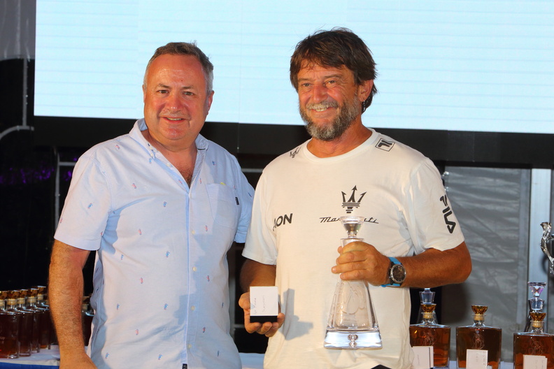 Maserati's skipper Giovanni Soldini collects his prize for 1st MOCRA