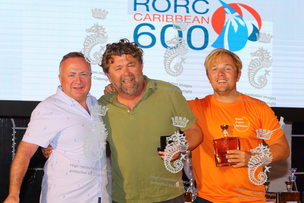 Andy Middleton of Global Yacht Racing's First 47.7 EH01 collects their prize for 2nd in IRC Two