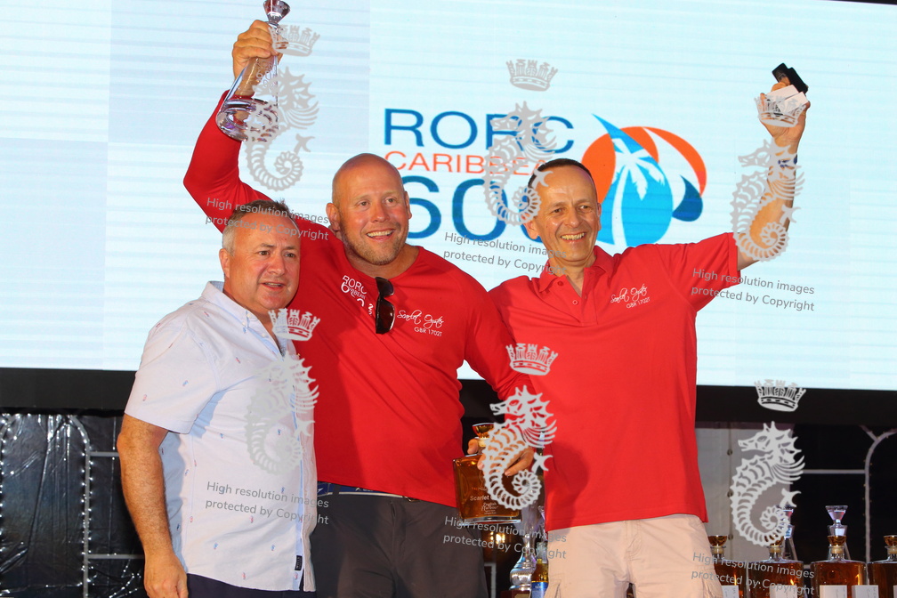 Ross Applebey, owner of Oyster 48 Scarlet Oyster, collects his prize for 1st in IRC Two and 2nd in CSA Two