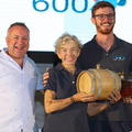 Pamala Baldwin of J/122 Liquid, collects their prize for best Caribbean boat