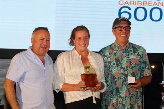 Callisto - Pac52 sailed by Jim and Kate Murray - collects their medallion for 3rd in IRC Zero
