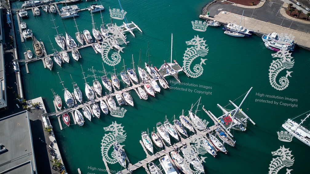 Aerial shots over the marina