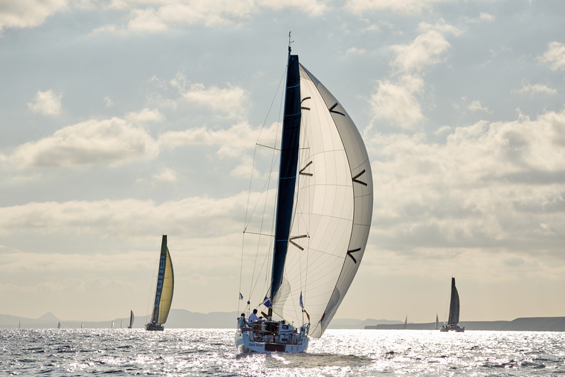 Sun Fast 3300 Sea Bear pursues the fleet past Lanzarote