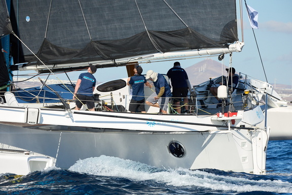 Up close on MOD70 Snowflake, with Gavin Brady helming and owned by Frank Slootman
