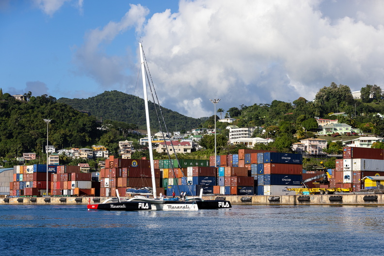 Maserati approaches Port Louis Marina