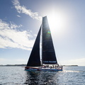 Bright and sunny conditions as VO70 I Love Poland makes her way to the finish 