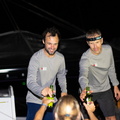 Scott Shawyer & Alan Roberts, after racing doublehanded across the Atlantic, celebrate with their welcome beers