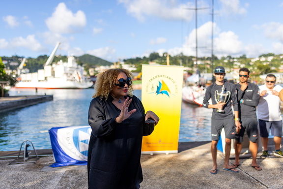 Petra Roach, CEO of Grenada Tourism Authority at the IMA Transatlantic Trophy presentation to I Love Poland