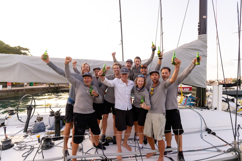Rafale's crew celebrate their safe finish in Grenada