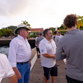 IMA Secretary General Andrew McIrvine and RORC Racing Manager Steve Cole come to welcome the crew of Rafale