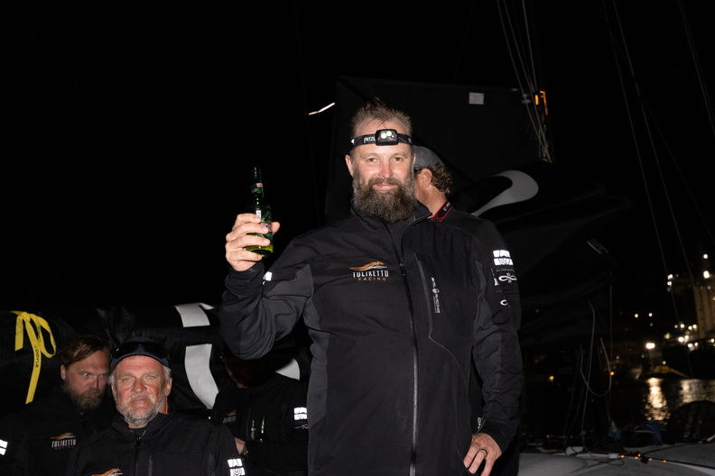 Arto Linnervuo, owner of Tulikettu, at the end of the race