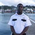 Ready to welcome the yacht are Port Louis Marina staff