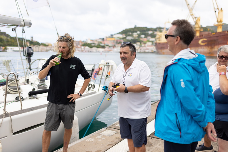 RORC Racing Manager Steve Cole and RORC CEO Jeremy Wilton with EH01 skipper Neil Maher