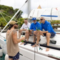 EH01 crew are welcomed to the finish in Grenada
