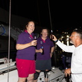Co-skippers of Purple Mist, Kate Cope and Claire Dresser are welcomed by fellow competitors