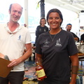 Stefan Kunstmann with Marie Tabarly of Pen Duick, receiving her prize for winning race 4 
