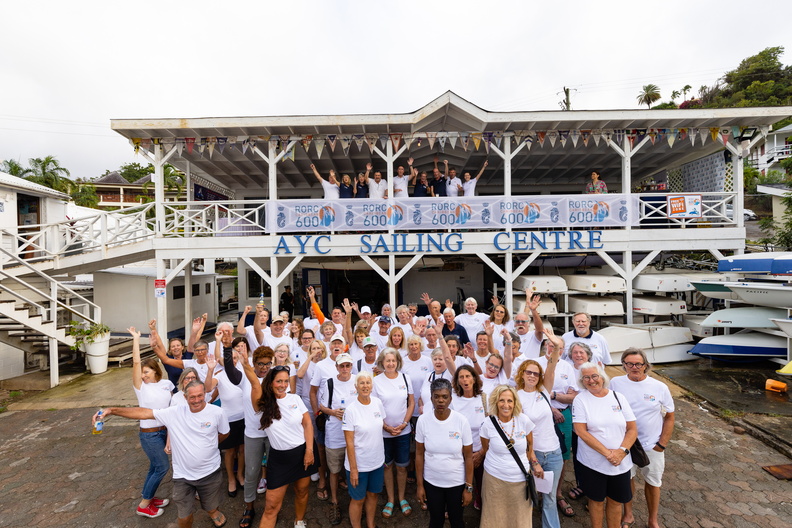 Team photo outside the Antigua Yacht Club