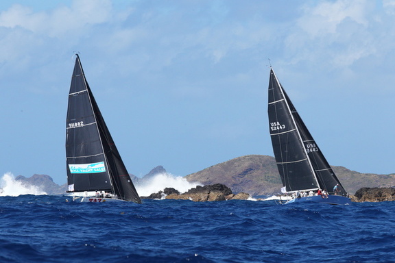 Taz The Carbon Beast sailed by Antiguan Bernie Evan-Wong, alongside Vamoose, Bob Manchester's J/133 