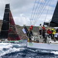 The two VO70s: Green Dragon sailed by Johannes Schwarz, with Hypr behind sailed by Emerald Racing Team 