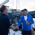 Pyewacket 70's skipper Ben Mitchell greets RORC CEO Jeremy Wilton