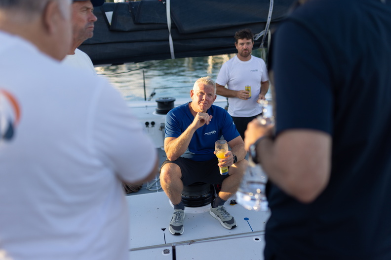 Post-race discussions on board Pyewacket 70
