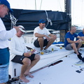 Pyewacket 70's crew enjoy a break after their performance, first monohull to finish and winner of IRC Super Zero