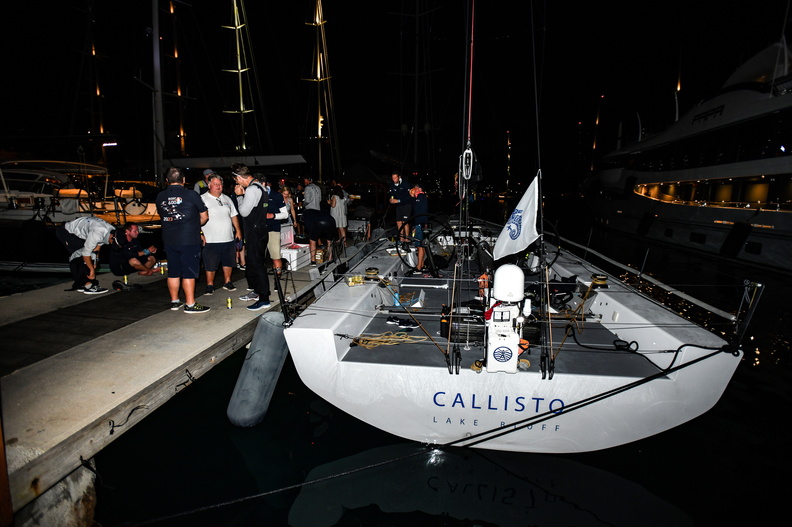 Callisto returns to the dock in Antigua