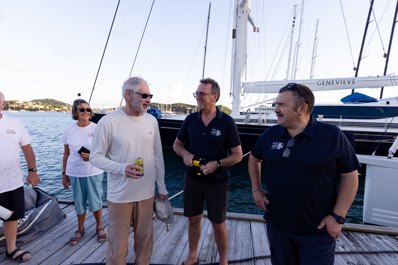 RORC Racing Manager Steve Cole and RORC CEO Jeremy Wilton greet Hound's crew